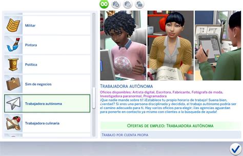 Los Sims 4 profesiones: Trabajador autónomo .